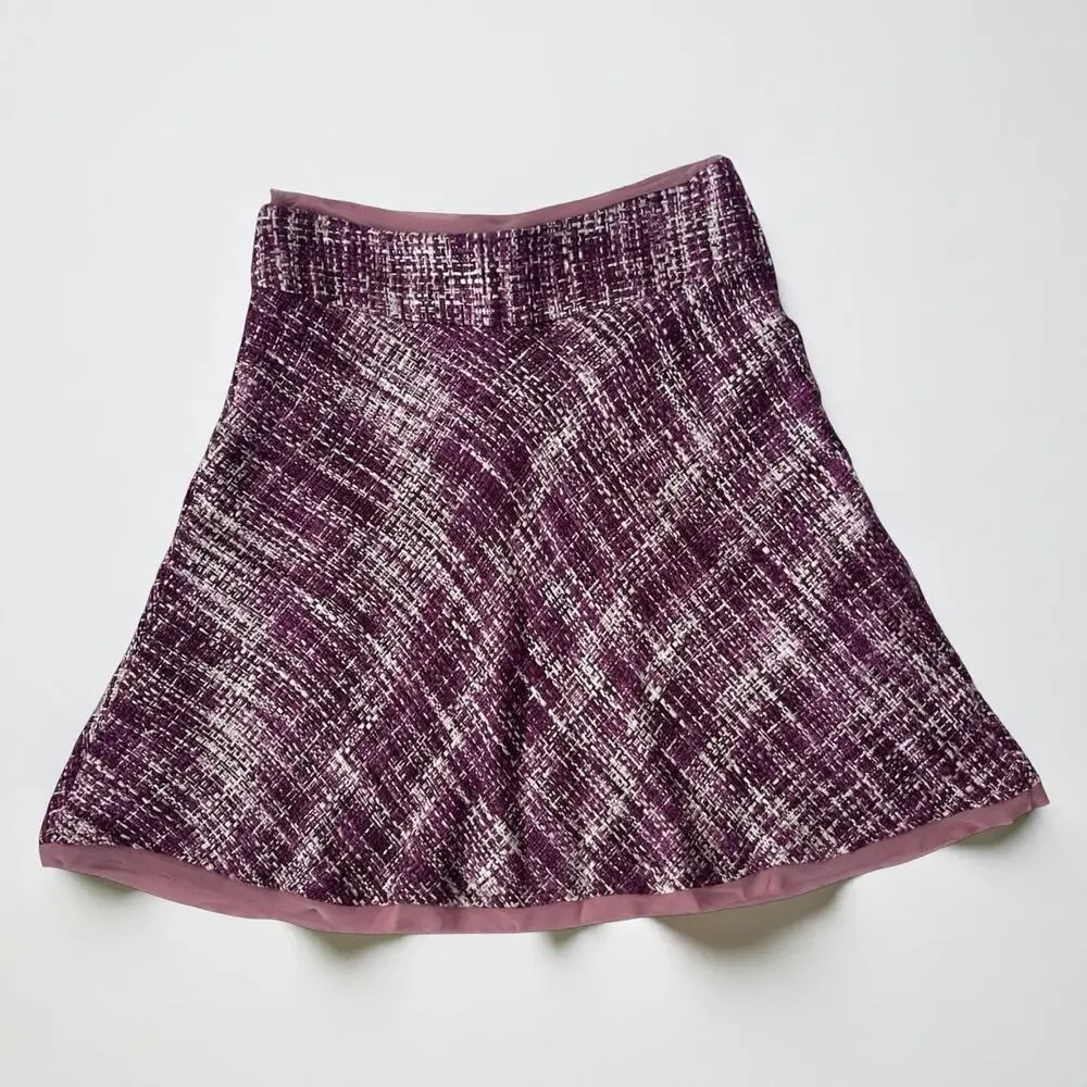 Heart Moon Star Purple Bouclé Tweed Mini Skirt Y2K A Line Fully Lined Size 0